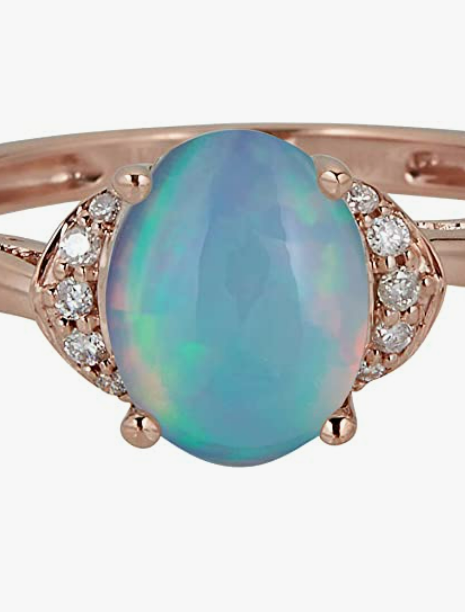 Gin and Grace 10K Rose Gold Natural Australian Opal Ring